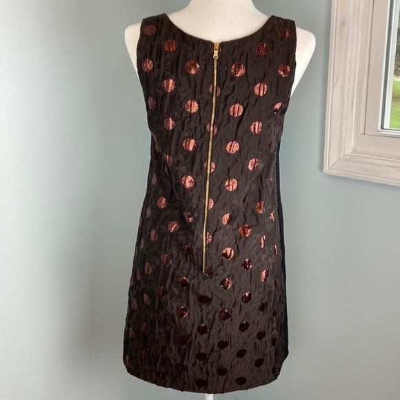 Marc by Marc Jacobs Polkadot A-Line Dress Shimmery Polka Dot Crinkle Fabric Sz 4 - Picture 7 of 14